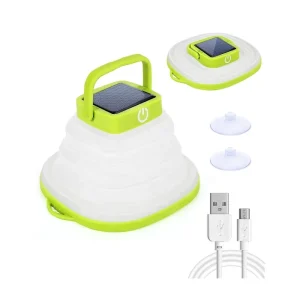 Portable LED Solar Tent Light IP67 Waterproof Hanging Camping Lamp Folding Outdoor Lantern for Hiking Work Emergency Use