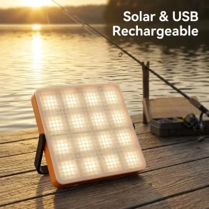 Portable LED Tent Lamp with Hooks, Hurricane Emergency Light, Solar Camping Lantern