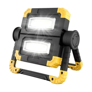 Portable LED Work Light COB 2000LM USB Rechargeable Waterproof Folding Stand Flood Lights for Car Repairing Emergency Job Site