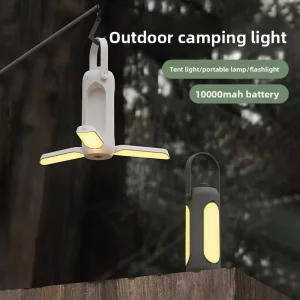 Portable Mini 3-Leaf Foldable Adjustable Tent Light Type-C Rechargeable Emergency LED Lantern