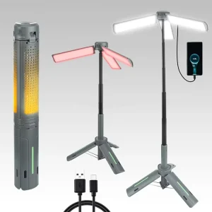 Portable Multifunction Telescopic Rechargeable Dimming LED Work Light Camping Lantern Garden Outdoor Stand IP44 Rated 850 Lumens
