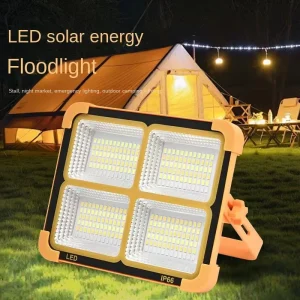 Portable Outdoor Rechargeable Solar Lighting LED Handheld Floodlight USB Charging IP65 Battery Powered Flashlight