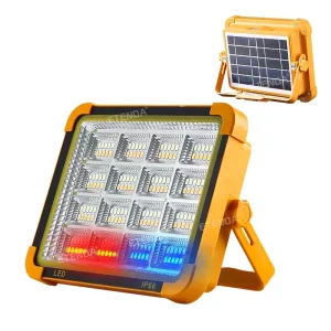 Portable Outdoor Solar Charging LED Flashing Camping Lamp Rechargeable with Telescopic USB Folding Design