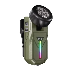Portable RGB EDC LED Flashlight with Rechargeable Magnetic Clip and 90-Degree Rotating Torch