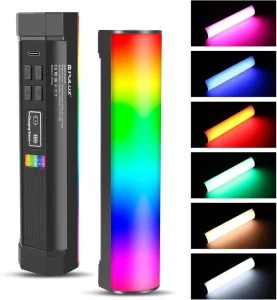 Portable RGB LED Tube Light Wand Magnetic Suction Rod 2000mAh Built-in Battery Adjustable Color Temperature Dimmable Light