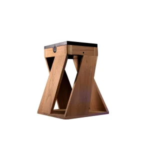 Portable Raw Wood LED Table Lamp IP44 2700K Warm Light Hand-held Wooden Art Lantern for Garden Patio Decor