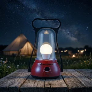 Portable Rechargeable LED Camping Lantern with AC Cable Charging for Camping and Hiking