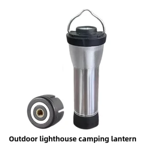 Portable Rechargeable LED Camping Light with Hook, Type-C Charging, and Emergency Flashlight
