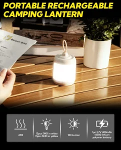 Portable Rechargeable LED Tent Lamp and Emergency Camping Lantern