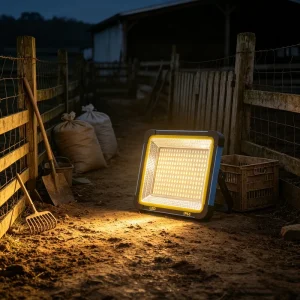 Portable Rechargeable Solar LED Floodlight ABS IP65 Outdoor Camping Emergency Power Bank Foldable Bracket Yard Stall Maintenance