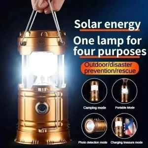 Portable Rechargeable Solar LED Lantern for Household Outdoor Camping Car Emergency