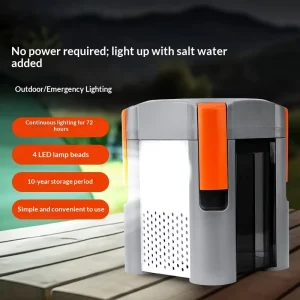 Portable Salt Water Emergency Lamp Battery-Free Hydrodynamic LED Light IP65 for Camping Garden Landscape and Road Use