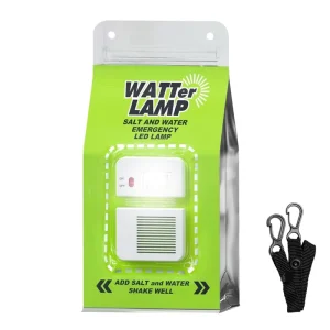 Portable Salt Water LED Camping Lamp Kit, Waterproof, 140-Hour Lifetime, No Batteries