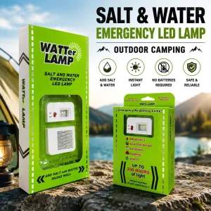 Portable Salt Water Powered LED Camping Lamp, Emergency Light for Fishing and Hiking, IP44 Waterproof, CRI 90, 140H Runtime
