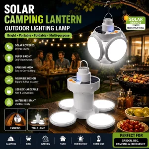 Portable Soccer Ball Solar-Powered Foldable LED Camping Lantern with Remote Control, IP65