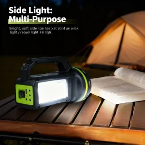 Portable Solar Camping Lantern, 5000mAh Rechargeable, 6V 3W Solar Panel, 3-Level Dimmable