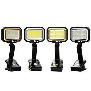 Portable Solar Clip on LED Light Human Body Sensing White for Control Rechargeable for Outdoor Use Fences Trees Balconies