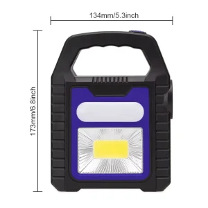 Portable Solar Lantern COB LED Work Lamp Waterproof Emergency Spotlight USB Rechargeable Hand Lamp for Outdoor Hiking Camping