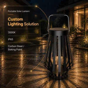 Portable Solar Lantern Table Lamp LED Garden Light for Outdoor Use