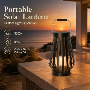 Portable Solar Lantern Table Lamp for Garden Patio Backyard Camping