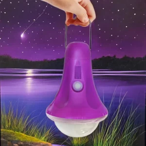 Portable Switch Control Camping Lamp DC6V Fishing Lantern LED Metal Hook Solar Powered Light 15W IP65 Garden