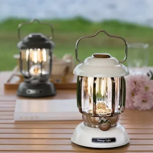 Portable Waterproof Outdoor Camping Lantern Rechargeable Retro LED Light for Tents