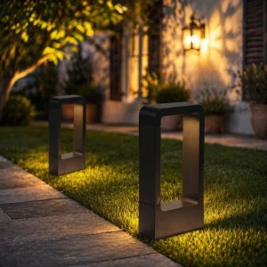 Practical Waterproof Black Aluminum Alloy Outdoor Floodlight Villa Lawn Green Belt Led Garden Lamp