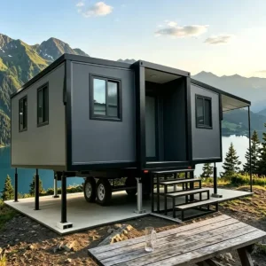 Prefabricated Steel Container House 20ft Prefabricated Container House Forest Glamping Tiny Villa with Terrace