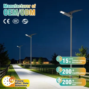 Premium Quality Components Easy Installation Die-casting Aluminum Material and IP65 Waterproof LED Solar Street Light