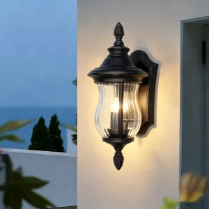Premium Quality Vintage IP44 Waterproof Outdoor Wall Lamp E12 Aluminum Lantern Sconce for Home Exterior