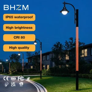 Professional Floor standing Installation Outdoor Street Lights SDCM≤5 IP65 Rating Opal PC Lampshade 30W LED Garden Lights