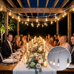 Professional Grade CE RoHS Certified Festive Solar Powered Waterproof IP65 Porch Pergola Gazebo Solar Festoon Lights