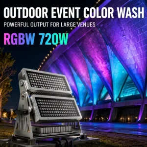 Programmable RGBW LED Flood Light 720W DMX512 IP65 Waterproof Outdoor Spot Light for Hydroelectric Dam Resort W615DP