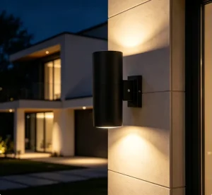 Push-Button Switch Cylinder Wall Sconce 3000K-4000K-5000K Up/Down Adjustable Aluminum PMMA Lens Waterproof Outdoor Garden LED