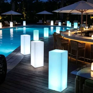 RGB 16-Color LED Stand Pillar Light Outdoor Landscaping Floor Lamp Garden Path Lighting