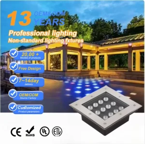 RGB 6W Stainless Steel IP67 Square Inground LED Underground Light Outdoor Garden Landscape with CRI90 and App Remote Control