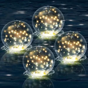 RGB Color Changing LED Solar Inflatable Lamp PVC Body Floating Water Garden Luminous Ball for Outdoor Swimming Pool