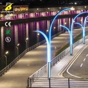 RGB LED Arch Street Light IP67 Waterproof Decorative Riverside Urban Boulevard Lighting