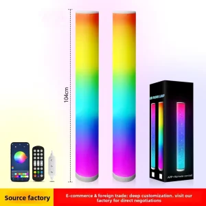 RGB LED Cylinder Floor Lamp Music Sync App Remote Ambient Light for Living Room Bedroom Gaming TV Backlight CE RoHS