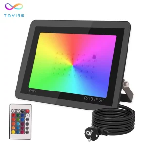 RGB LED Floodlight 50W 100W Color Changing Remote Control IP66 Waterproof Brightness Aluminum Flood Lights for DJ Wedding Events