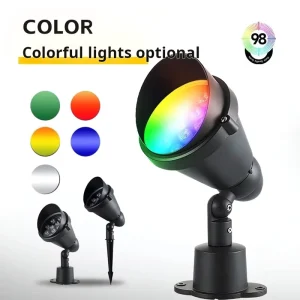 RGB LED Landscape Lighting IP65 Aluminum 24V 5W Color-Changing Flood Lights Remote Control Waterproof Garden Yard Holiday