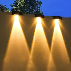RGB LED Solar Wall Lamp Battery Warm White Garden Fence Stairs Decorative Outdoor IP65 Rating Landscape Step