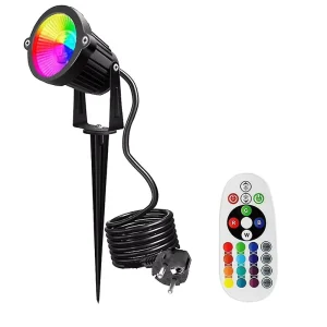 RGB Low Voltage Color Changing Landscape Lights Remote Control Waterproof LED Landscape Lighting for Yard Garden Pathway Holiday