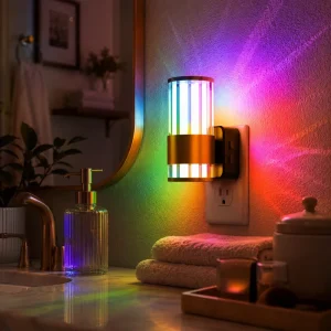 RGB Nightlights Multi Color Change Dusk to Dawn Sensor 3-Levels Brightness Night Lights for Bathroom Bedroom Adults Kids