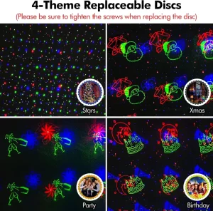 RGB Outdoor Garden Laser Light Waterproof Christmas Landscape Projector with RF Remote Interchangeable Pattern
