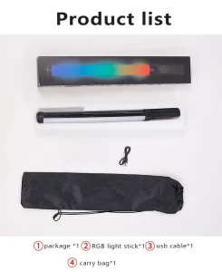 RGB Portable Handheld LED Light Wand Tube Video Light Stick 7W 3200-5500K Rechargeable Battery TikTok Photographic Lighting