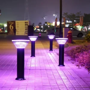 RGB Remote Control Solar Bollard Garden Light Vandal Resistant IK10 LED IP65 Rating LiFePO4 Battery 2 Year Warranty