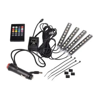 RGB Remote Interior 5050 Decorative LED Strip Atmosphere Car Interior Lights With Wireless Remote Control