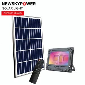 RGB Solar Flood Light Solar Panel 60W 100W IP65 Portable RGB Solar Flood Street Light Outdoor for Garden