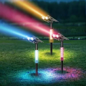 RGB Solar Lights for Outdoor Walkways Warm White LED Garden Illumination 10W